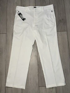 Adidas Men's 3 Stripe Golf Trousers 38" Waist 30" Length White BNWT - Picture 1 of 14
