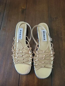Womens Gold Jubilee Sandals Strappy Toni 8.5 S Shoes .5 inch block heels - Picture 1 of 4