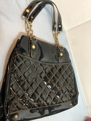 Cartera negra brillante Maxx New York Signature LEER DESCRIPCIÓN #PRS Foto 1 de 4