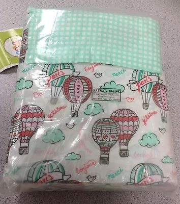 CIRCO Travel Paris QUEEN Sheet Set 4pc Balloon Pink Green Passport  NEW (HAVE 2) - Image 1 of 4