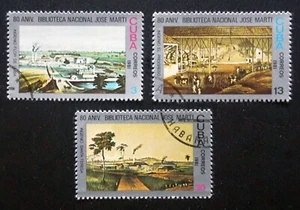 sCUBA Sc# 2443-2445 JOSE MARTI LIBRARY building books CPL SET of 3 1981 used cto - Picture 1 of 1