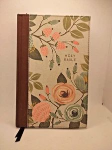 Holy Bible Floral Cloth Over Board Thinline NIV Zondervan 2011 - Picture 1 of 5