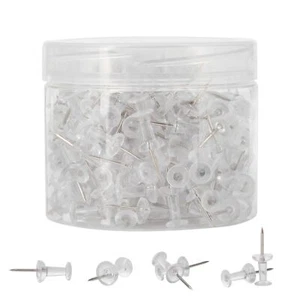220-Pack Push Pins for Bulletin Board, Thumb Tacks with Clear Plastic Tip - Picture 1 of 7