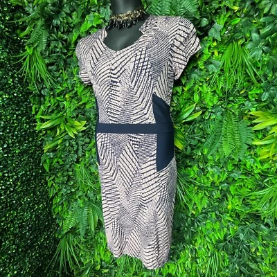 Vestido feminino NINA PIU grande rosa azul bainha ajustada gola V elástico 1016 - Imagem 1 de 4