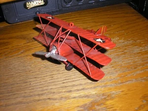 Metal Triplane The Red Baron WWI Fokker Tin Airplane 6" Wingspan Free SHIPPINg - Picture 1 of 5