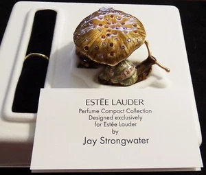 Estee Lauder Enchanted Mushroom - Jay Strongwater -  Solid Perfume Compact NEW! - Picture 1 of 7