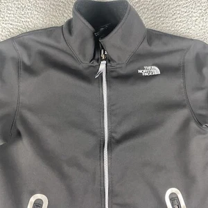 The North Face Jacket Boys Large Black Soft Shell Windwall Fleece Lined Full Zip - Picture 1 of 10