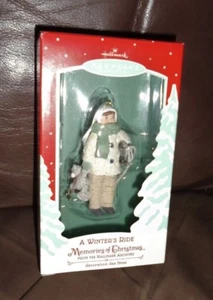 2002 Hallmark Ornament A Winter's Ride Memories of Christmas Child with Sled NIB - Picture 1 of 10