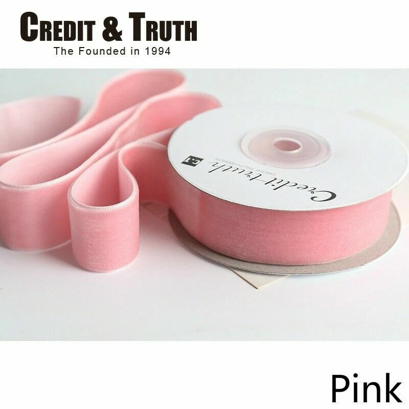 Vintage Soft Velvet Ribbon Trim Single Face Velour Webbing Floral Craft - Image 1 of 4