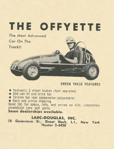 Anuncio enano vintage de cuarto 1/4 de Larc-Douglas Offyette de finales de 1958 - Imagen 1 de 1