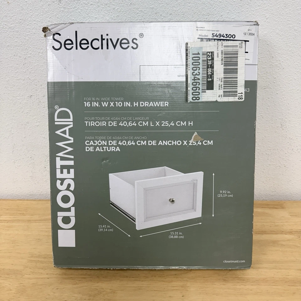 ClosetMaid 54943 Suíte Seletiva Gaveta Branca Modelo 10 pol x 16 pol Drauble - Imagem 1 de 1