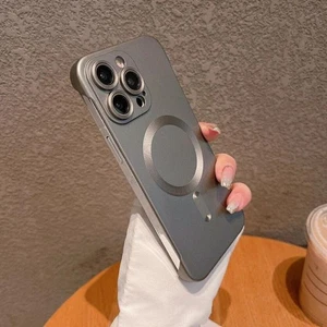 For iPhone 15 Pro Max 14 Matte Rimless Hard PC Cover Original Color Magsafe Case - Picture 1 of 31