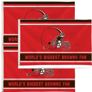 3 Pack Cleveland Browns 3x5 NFL Flags Rico Industries Fade Proof Indoor Outdoor - Picture 1 of 1