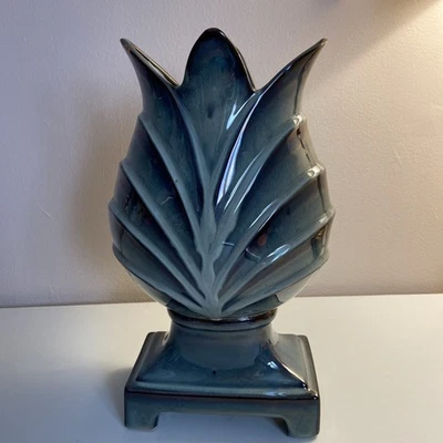 Carolyn Kinder Int Celadon Green Blue Large Grand Ceramic Vase Stand 13.5" 2008 - Image 1 of 4