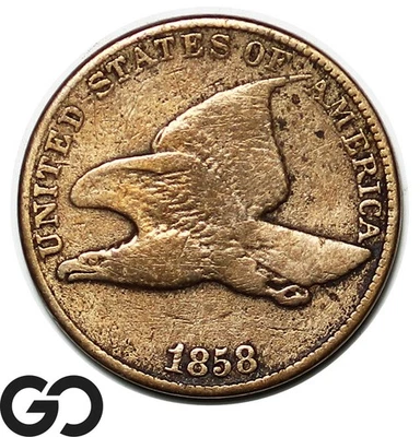 1858 Flying Eagle Cent Penny, Large Date - Image 1 of 3