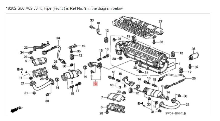 Junta, tubo de escape (delantero) HONDA ACURA ORIGINAL OEM NSX ☆ 18202-SL0-A02 ☆ Foto 1 de 1
