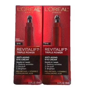 L'Oreal Revitalift Triple Power Anti-Aging Eye Cream, 2-Pack, 15ml Containers - Picture 1 of 1