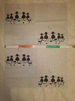 Katzen Stoffrest Applikation Nähen Patchwork Quilten Kinderstoff - Bild 1 von 3