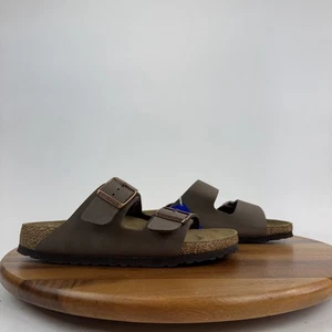 New Womens Birkenstock Arizona Taupe Leather Comfort Slide Sandals Size EU 39 - Picture 1 of 9