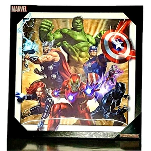 Marvel Avengers 3D Wall Art Superheros Moving Picture Framed Lenticular Hologram - Picture 1 of 12