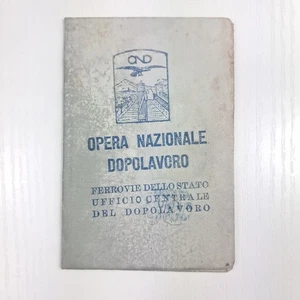 Autentica tessera personale dell’“Opera Nazionale Dopolavoro” personale ferrovie - Imagen 1 de 3