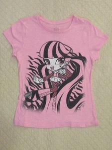 Monster High Girls Tee Draculaura Short Sleeve Pink T-Shirt Size XL (14/16) - Picture 1 of 5