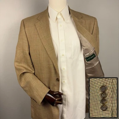 Blazer Lauren Ralph Lauren Para Hombre 40L Lana Seda Pata de Gallo Abrigo Deportivo Academia Foto 1 de 4