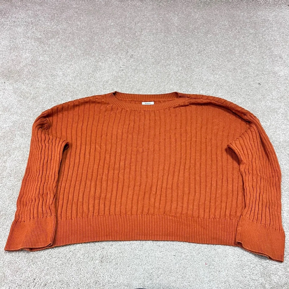 RVCA Sweater Women’s Orange Long Sleeve Pullover Size Small - Image 1 of 4