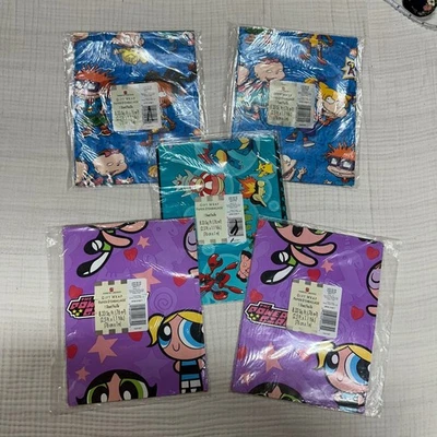 Lote de 5 envolturas de regalo de dibujos animados de colección años 90 Rugrats Power Puff niñas y Pokémon Foto 1 de 4