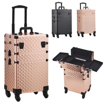 LIFELOOK Pro Makeup Trolley Case on Wheels Beauty Cosmetic Cases Box Hairdressing Trolley
