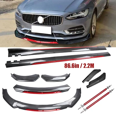 Front Bumper Lip Spoiler Side Skirt Carbon Fiber For Volvo S40 S60 S80 Body Kit Foto 1 de 4