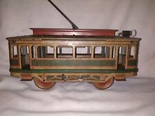 VINTAGE ORIGINAL WINDING TIN TOY CABLE TRAM TROLLY TRAIN OROBR GERMANY RARE 