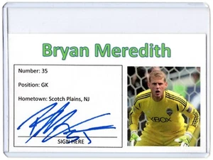 Tarjeta índice A firmada autografiada por Bryan Meredith MLS Sounders 3x5 - Imagen 1 de 1