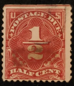 GENUINE 1/2-Cent Postage Due Stamp - red - Picture 1 of 3