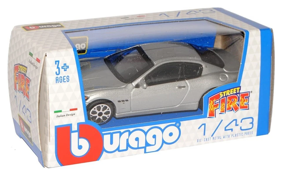 Maserati Gran Turismo GT argento 1:43 Burago Bburago die cast metal Street Fire - Immagine 1 di 1