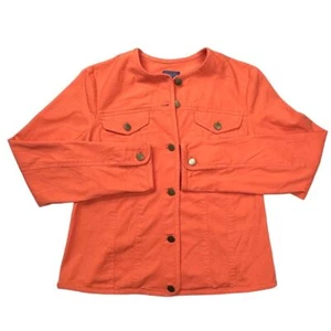 Pendleton Jacket Women's Size Medium Orange Button Front - Picture 1 of 9
