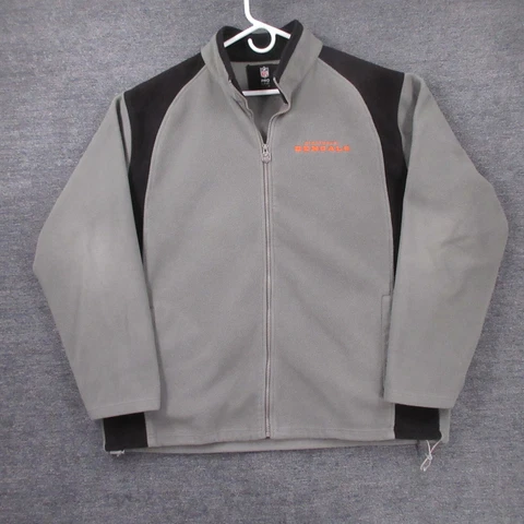 Cincinnati Bengals Fleece Jacket Mens XL NFL Pro Line Full Zip Gray Long Sleeve Cover