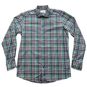ETON Hemd mit gespreiztem Kragen blau grün kariert kariert modern fit 42 16,5 - Bild 1 von 10