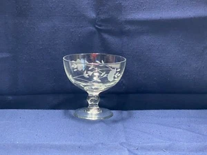 Princess House Heritage Cut Floral Etched Footed Sherbet Dessert Glass #507 - Picture 1 of 3