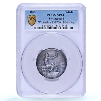 Switzerland Winterthur Shooting Festival Hantz SP61 PCGS silver medal 1895 - Image 1 of 4