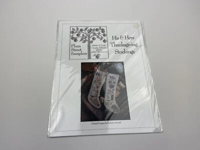 Plum street sampler His And Hers Thanksgiving Stockings Cross Stitch Pattern 1P - Image 1 of 3