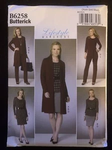 Butterick Pattern B6258 Cardigan Top Belt Dress Skirt Pants Size XSM SML MED - Picture 1 of 2
