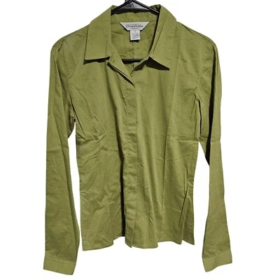 Рубашка женская Brooks Brothers зеленая на пуговицах размер XS эластичная с длинным рукавом - Изображение 1 из 4