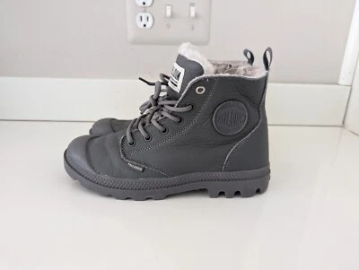 Botas de Senderismo Palladium Para Mujer Pampa Hi Cremallera Cuero Gris Tobillo Talla 7 Piel Sintética Foto 1 de 4