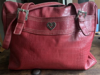 Maletín de cuero completo Buxton soporte para computadora bolso de negocios rojo Foto 1 de 4