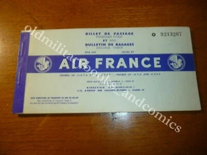 AIR FRANCE 1956 VECCHIO BIGLIETTO VINTAGE AIRLINE TICKET FLUGTICKET 2 - Picture 1 of 1