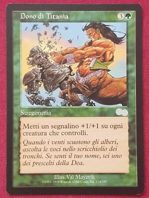 Magic The Gathering URZA'S SAGA ITALIAN TITANIA'S BOON green card MTG - Image 1 of 2