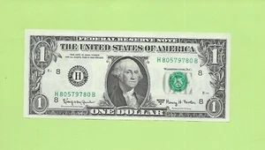 1963A ..UNCIRC $1  H 8057 9780 B  .... 1963A  $1  H-B     NICE NOTE      FRN - Picture 1 of 2