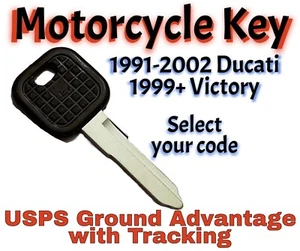 Victory Ducati Motorcycle Keys Replacement Key Cut to Code B341411-B344444 - Picture 1 of 2