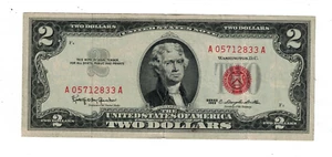 ** 1963 $2 TWO DOLLARS RED SEAL NOTE/PRICE FOR EACH NOTE. ** - Picture 1 of 2